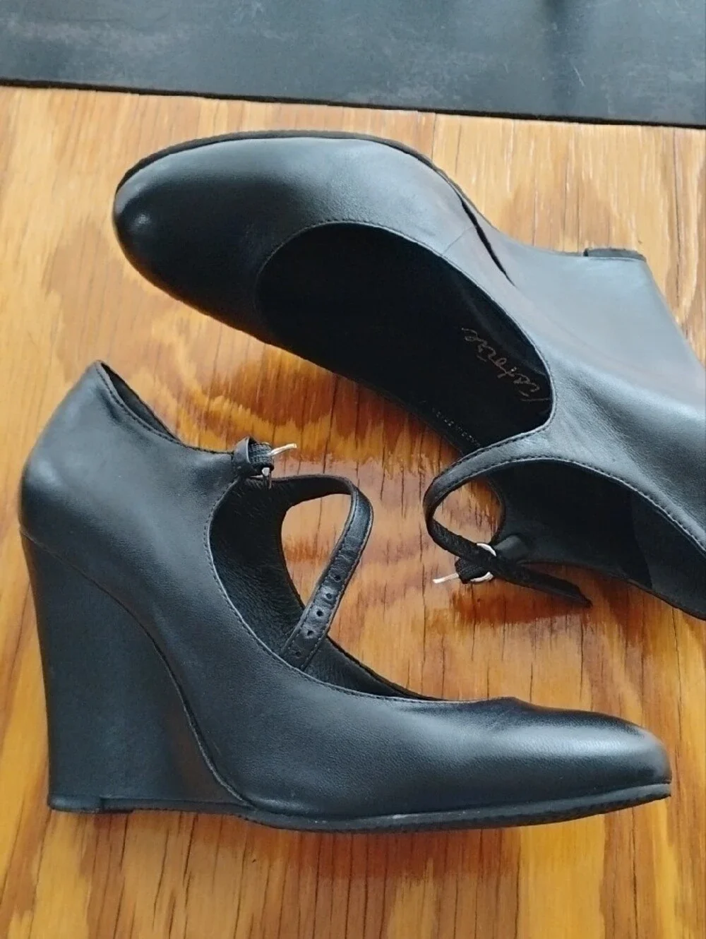 Women's Black Mary Jane Wedge Pumps